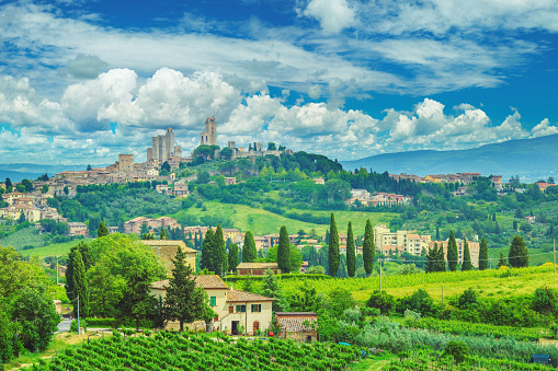 San Gimignano in Tuscany and the italian countryside