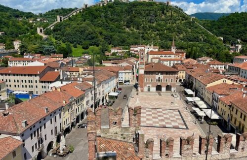 Aerial-View-of-Marostica-with-Castle-Walls-in-Veneto