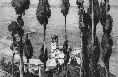 historic drawing of umbria